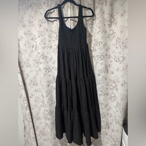 ASOS Black Tiered Midi Dress